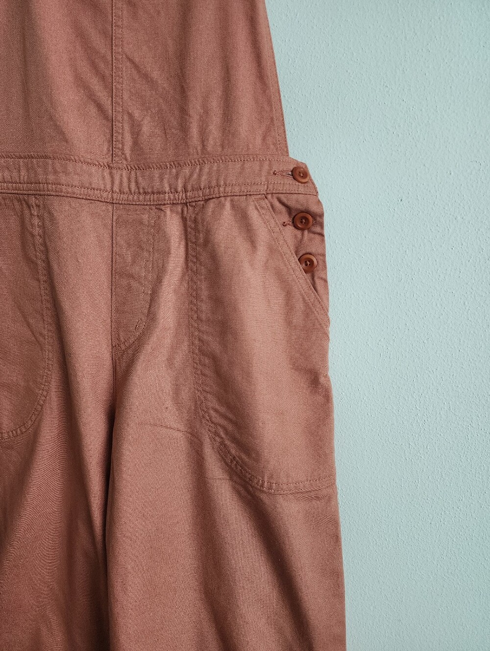Patagonia Stand Up Cropped Overalls Orange Organic Cotton Utility Summer Sz 2 - Picture 7 of 16